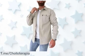 Chaqueta ArknAv beige para hombre con botones diseño moderno estilo único precio loco super chollo descuento brutal oferta limitada no esperes más compra ya