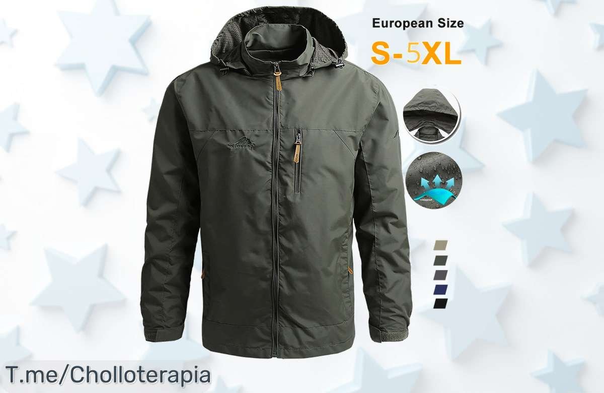 Chaqueta cortavientos táctica con capucha impermeable para montaña un ofertón nunca visto precio loco y descuento brutal aprovecha ya esta ganga limitada no esperes más