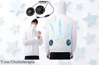 Chaqueta ventilada con ventilador extraíble para hombre que te mantiene fresco y protegido del sol disfruta este super chollo con descuento brutal ¡compra ya antes que acabe!
