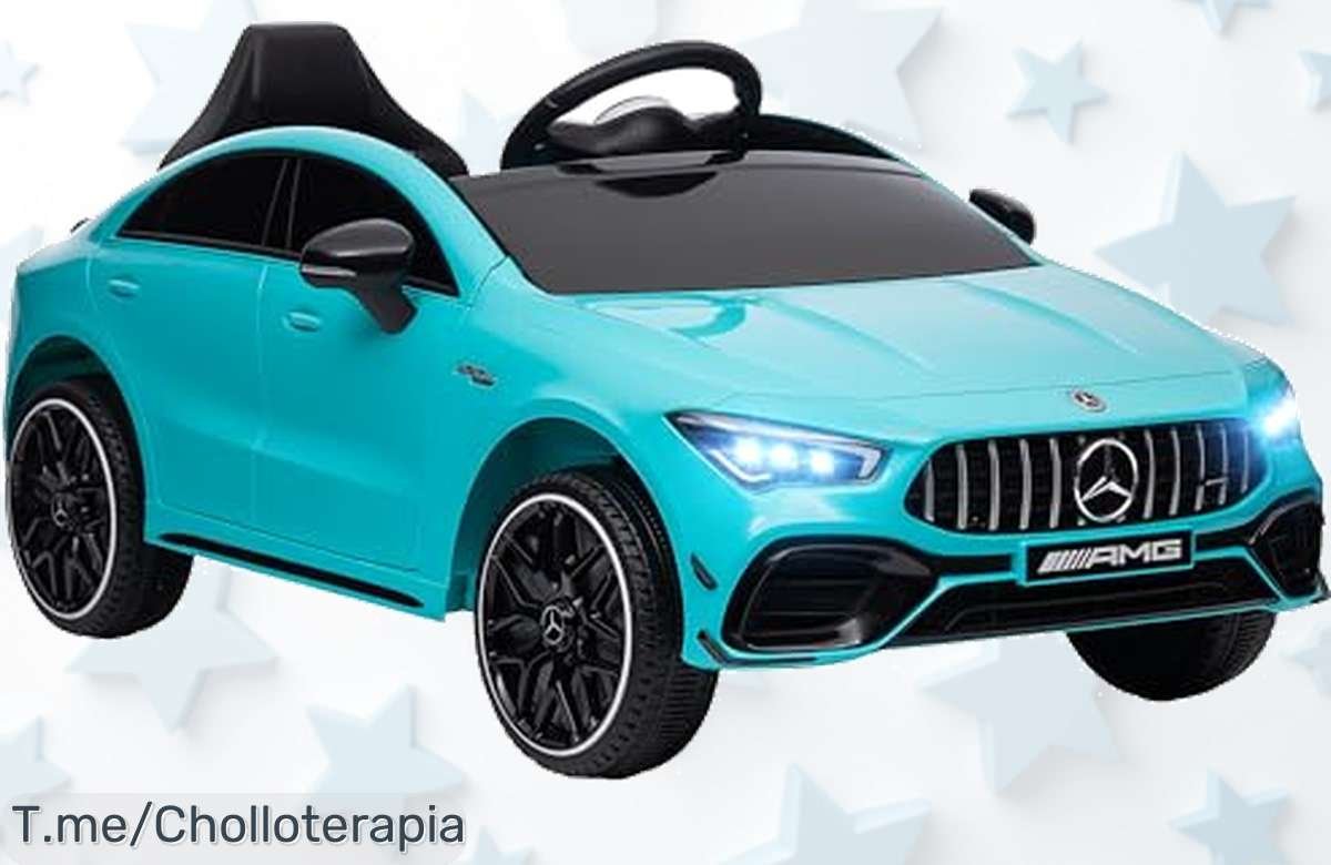 Coche eléctrico MercedesBenz para peques con mando y luces LED diseño real AMG CLA 45 precio loco nunca visto aprovecha este ofertón limitado corre ya