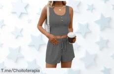 Conjunto chándal mujer súper suave con cintura elástica y botones precio loco por tiempo limitado un super chollo que no puedes dejar escapar corre ya