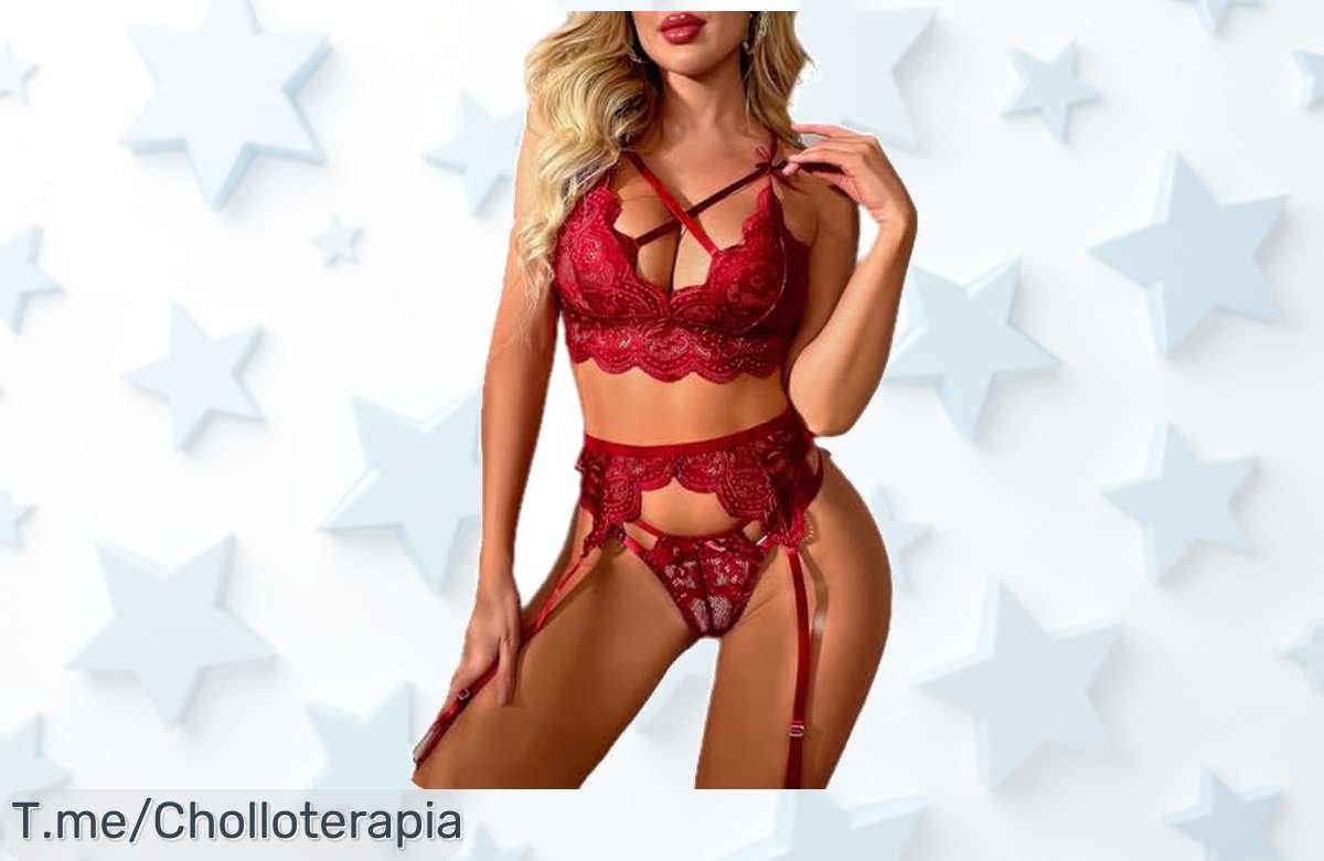 Conjunto de lencería sexy Satohom diseño irresistible con tirantes liguero un ofertón nunca visto precio loco actúa ya que vuelan las unidades principal oportunidad