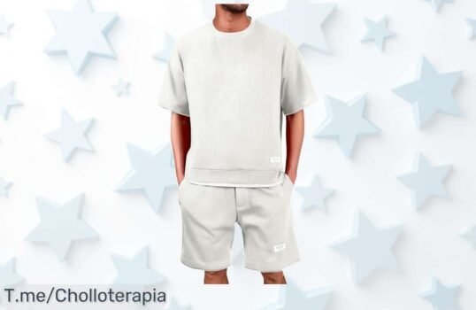 Conjunto verano hombre elegante y deportivo con camisa slim fit y pantalones cortos, descuento brutal nunca visto para lucir genial ¡aprovecha este super chollo precio de ganga ya!