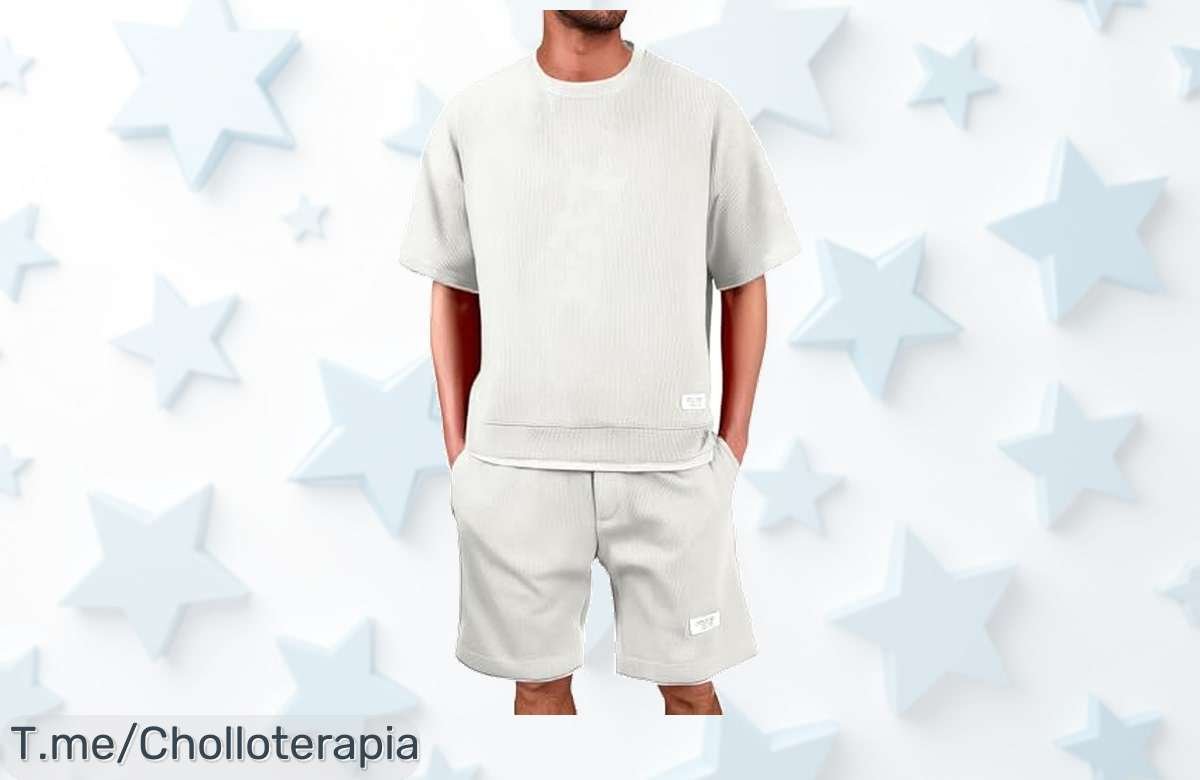 Conjunto verano hombre elegante y deportivo con camisa slim fit y pantalones cortos, descuento brutal nunca visto para lucir genial ¡aprovecha este super chollo precio de ganga ya!