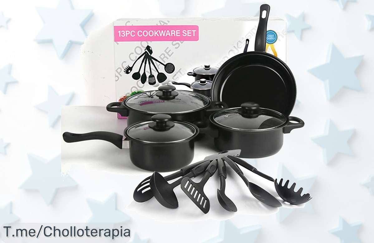 Consigue el juego de utensilios con mango ergonómico y revestimiento piedra médica al precio loco que nunca viste disfruta cocinando mejor ya aprovecha este ofertón limitado súper chollo