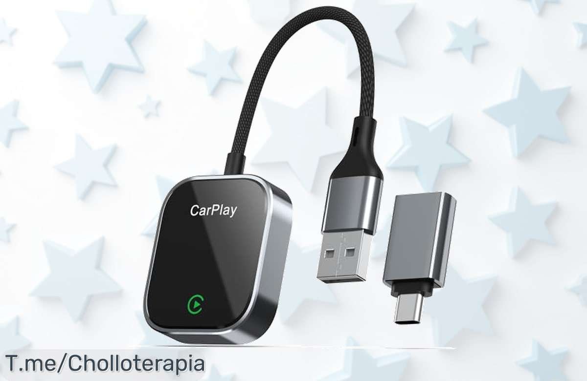 Convierte tu coche en magia sin líos con el adaptador inalámbrico CarPlay diseño compacto y fácil de usar precio loco oferta limitada ¡aprovecha este ofertón antes que nadie!