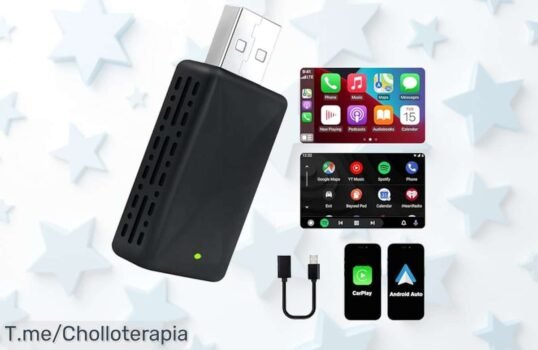 Convierte tu coche en un centro tech sin cables con este adaptador inalámbrico para CarPlay oferta única nunca vista a precio de ganga ¡descuento brutal y stock limitado actúa ya!