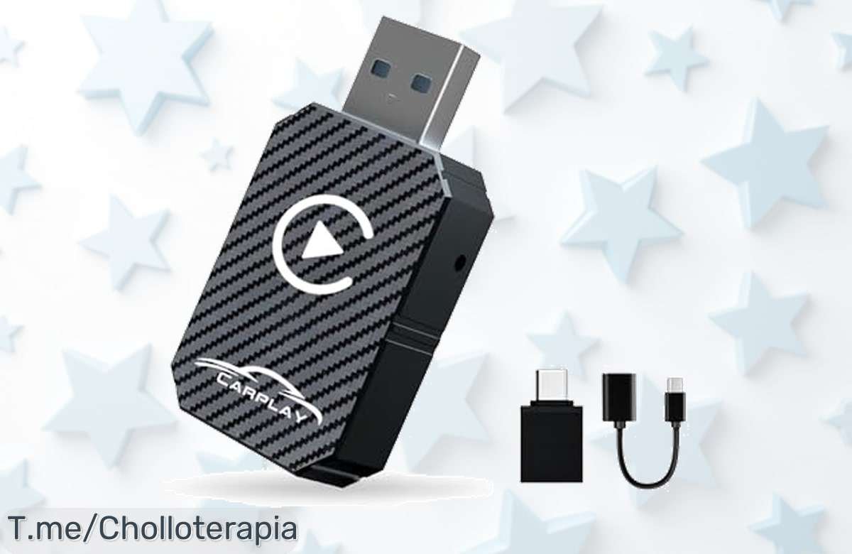 Conviértete en el dueño de la libertad máxima con este adaptador Carplay inalámbrico diseño compacto y plug and play super chollo precio loco oferta limitada ¡compra ya!
