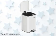 Cubo de basura SONGMICS con cierre suave y diseño chulo en colores top un super chollo con descuento brutal ¡aprovecha este ofertón al precio loco antes que se acabe!