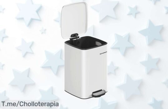 Cubo de basura SONGMICS con cierre suave y diseño chulo en colores top un super chollo con descuento brutal ¡aprovecha este ofertón al precio loco antes que se acabe!