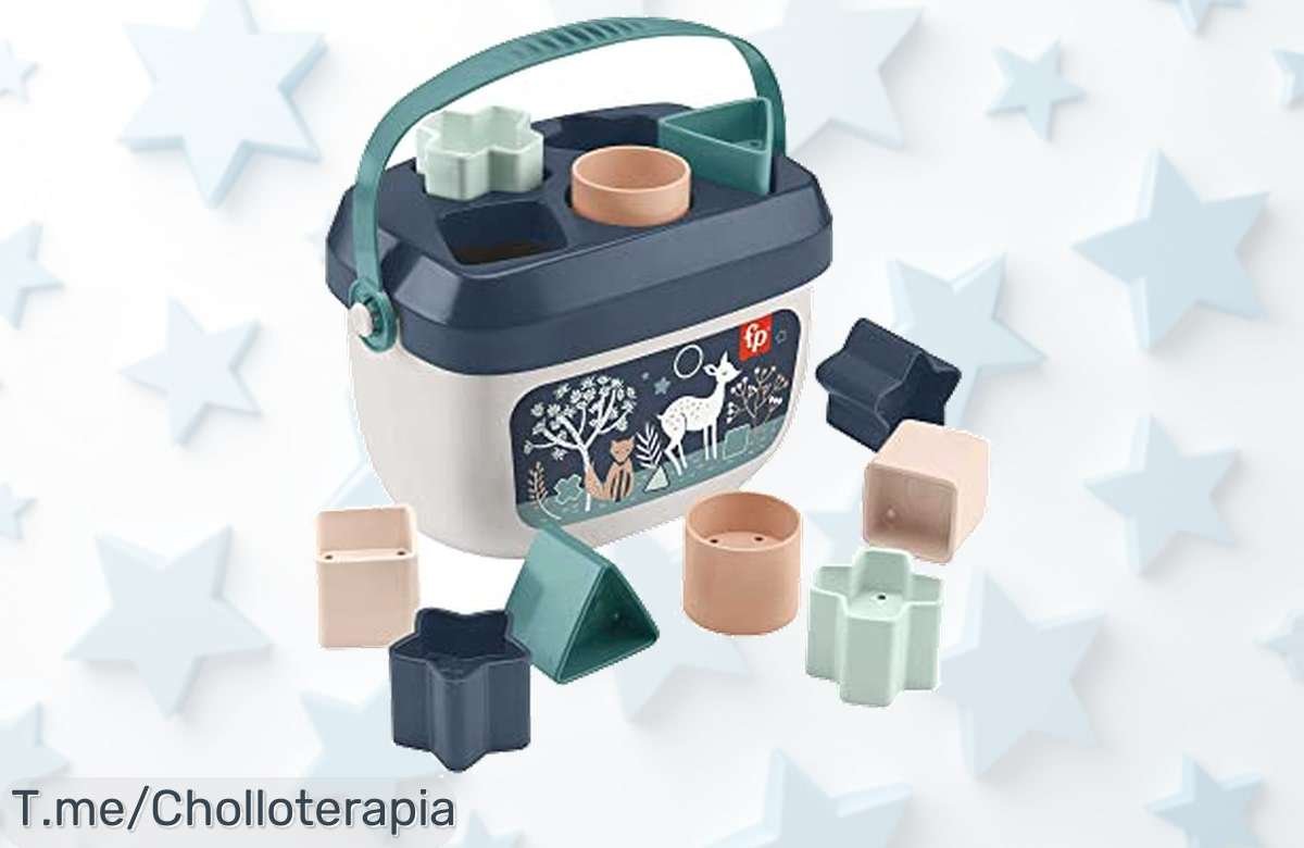 Cubo de bloques FisherPrice diseño cervatillo super chollo con asa práctica para bebés que desarrollan creatividad ¡descuento brutal por tiempo limitado no te lo pierdas!