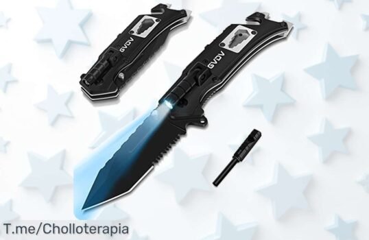 Cuchillo plegable 9 en 1 con hoja súper afilada y mango de aluminio precio loco oferta limitada un super chollo que no puedes dejar escapar corre antes que se acabe