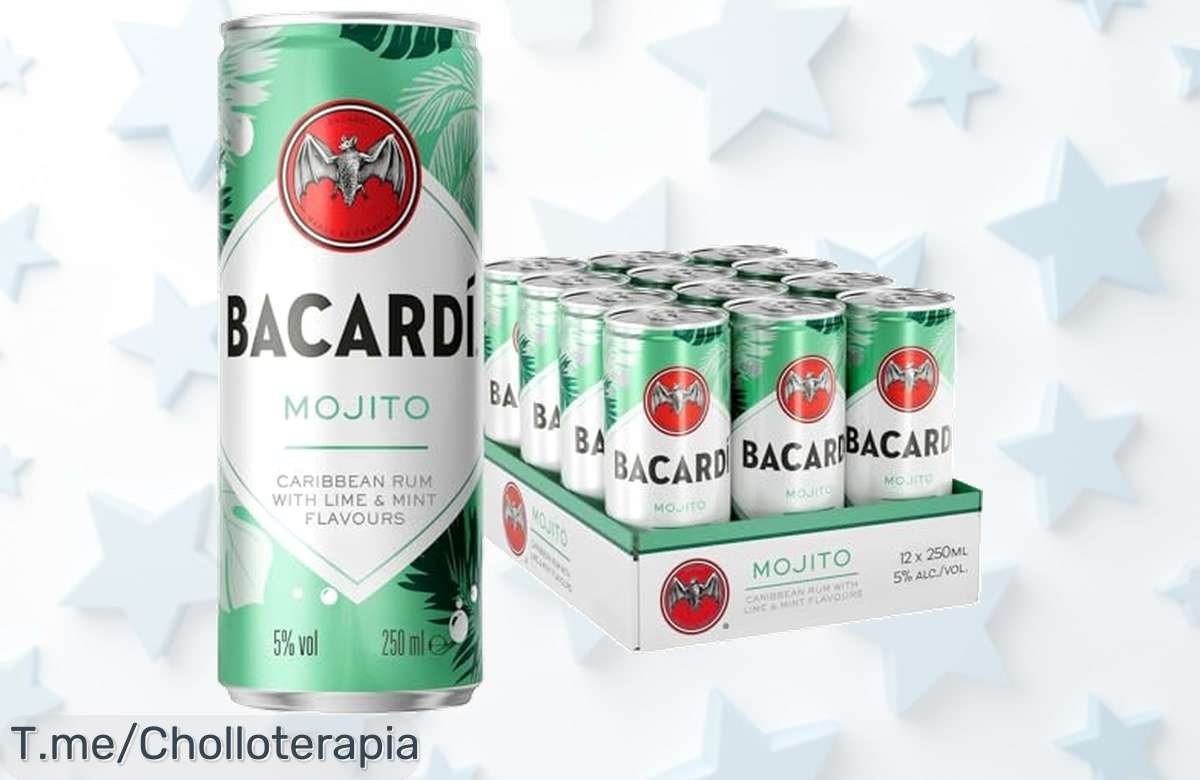 Descubre Bacardí Mojito listo para beber con sabor caribeño único, disfruta este super chollo con descuento brutal solo por tiempo limitado ¡aprovecha ya precio de ganga!