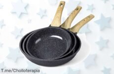 Descubre GiPP juego de sartenes cerámicas con antiadherente top que calienta rápido y mango frío precio loco descuento brutal oferta nunca vista ¡fecha limitada corre ya!