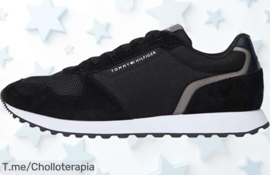 Descubre el Tommy Hilfiger Runner negro con ajuste perfecto a un precio de ganga nunca visto disfruta estilo y comodidad que vuelan compra ya este super chollo limitado