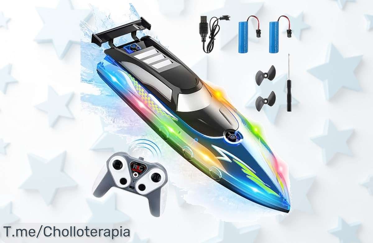 Descubre el barco Weslery eléctrico con luces LED y doble batería en un super chollo de precio loco nunca visto corre antes que se acabe esta oferta limitada ya mismo