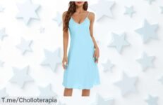 Descubre el camisón de satén blanco súper sexy con escote en V que te hará sentir irresistible aprovecha este super chollo con descuento brutal y precio de ganga ¡compra ya!