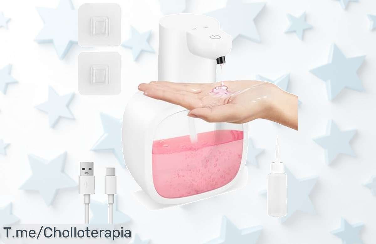 Descubre el dispensador automático de jabón con recarga rápida y duración increíble precio loco y descuento brutal por tiempo limitado ¡aprovecha este ofertón ya!