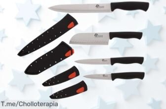 Descubre el estuche Pradel Excellence Shark con cuchillos top y mango negro calidad brutal para cortes perfectos precio loco solo hoy no dejes pasar este súper chollo único