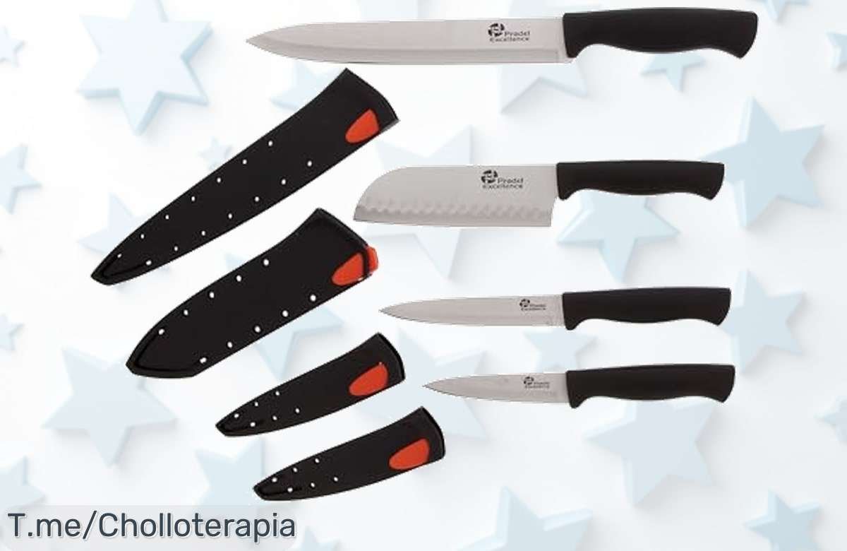 Descubre el estuche Pradel Excellence Shark con cuchillos top y mango negro calidad brutal para cortes perfectos precio loco solo hoy no dejes pasar este súper chollo único