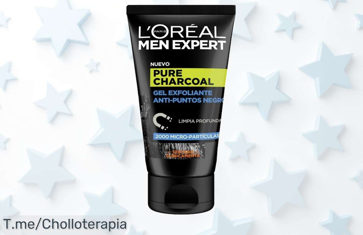 Descubre el gel exfoliante anti-puntos negros con carbón activo de L’Oréal Men Expert, fresco y efectivo, ¡ofertón único con descuento brutal que no durará! Actúa ya