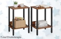 Descubre el juego de 2 mesas auxiliares negras con doble estante precio loco que transforma tu espacio y aprovecha este ofertón único con descuento brutal limitado ¡corre!