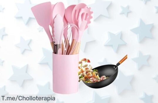 Descubre el juego de cocina de silicona con mango antideslizante que no raya ni quema precio loco y super chollo solo hoy aprovecha este ofertón único antes que se acabe