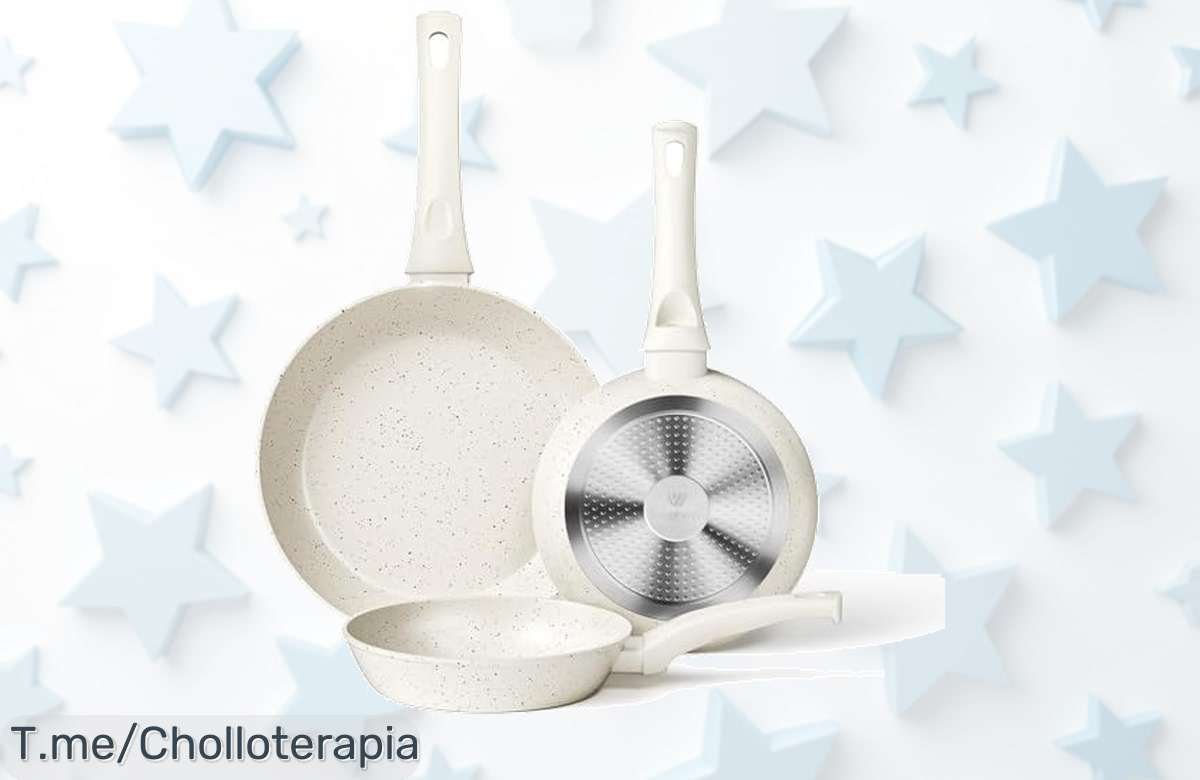 Descubre el juego de sartenes antiadherentes Innerwell con base triple que reparte calor perfecto disfruta este ofertón a precio loco y aprovecha ya antes que se agote