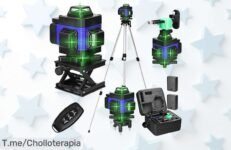 Descubre el láser de líneas cruzadas 4D más preciso con control Bluetooth a precio loco un ofertón nunca visto con descuento brutal y batería recargable aprovecha ya esta ganga limitada