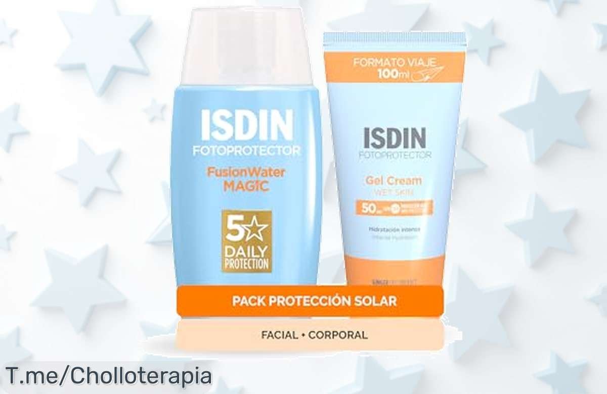 Descubre el pack protector solar Isdin Fusion Water Magic con descuento brutal para cuidar e hidratar tu piel al máximo aprovecha este ofertón y precio loco antes que acabe