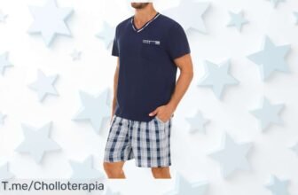Descubre el pijama Demegimi hombre algodón verano con bolsillos un super chollo por tiempo limitado aprovecha este ofertón y consigue tu precio loco nunca visto ¡corre!