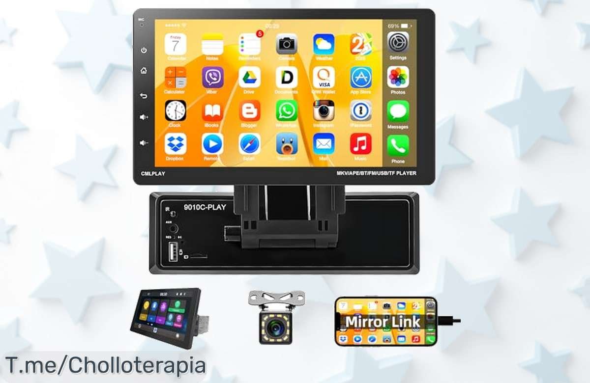 Descubre el podofo radio coche con pantalla táctil 9” para Apple CarPlay y cámara reversa oferta nunca vista dale seguridad estilo y control total precio loco ¡aprovecha ya!
