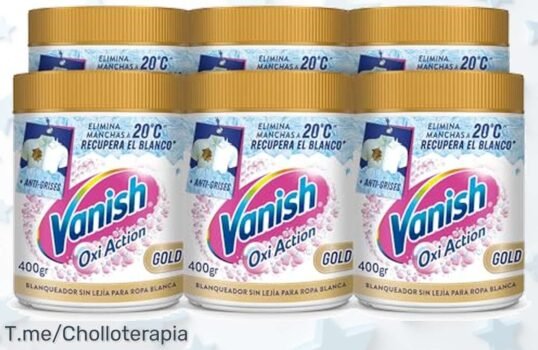 Descubre el quitamanchas Vanish Oxi Action Gold megapack potencia única blanquea sin lejía consigue un precio loco nunca visto corre que vuelan las unidades