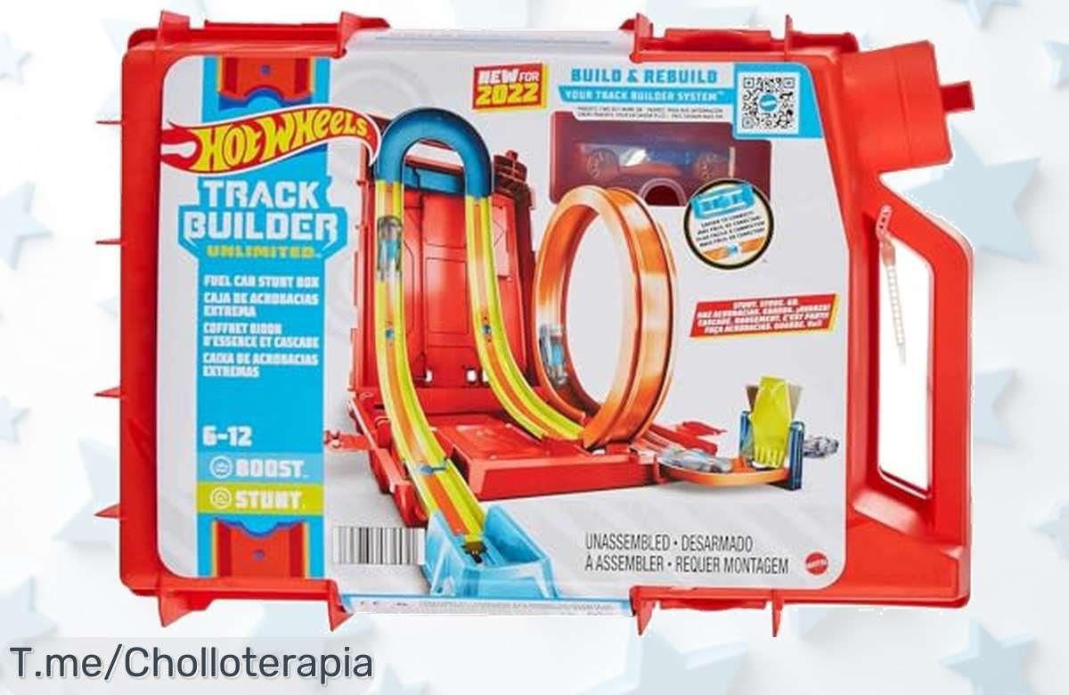 Descubre el set Hot Wheels Track Builder con coche incluido y compatibilidad total disfruta de un super chollo único a precio loco que no volverá aprovecha ya este ofertón limitado