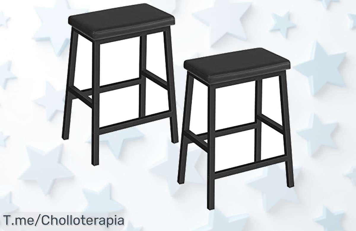 Descubre el super chollo de 2 taburetes HOOBRO resistentes y fáciles de montar precio de ganga que no podrás dejar pasar compra ya antes que se agote esta oferta limitada