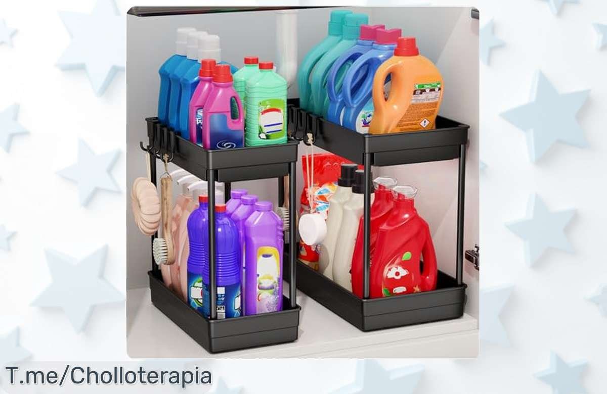 Descubre el súper chollo organizador con dos niveles y ganchos que ahorra espacio de forma fácil aprovecha este descuentazo brutal único por tiempo limitado actúa ya