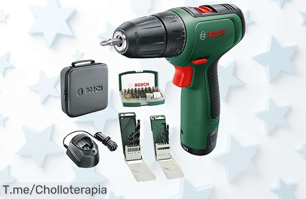 Descubre el taladro Bosch EasyDrill con luz led y brocas a precio loco potencia 12 V ideal para todo aprovecha este ofertón único antes que se acabe compra ya