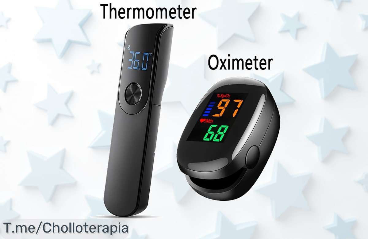 Descubre el termómetro sin contacto y mini oxímetro con lectura rápida precio loco nunca visto cuida a tu familia ya mismo antes que se acabe este ofertón de salud y tranquilidad
