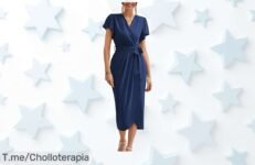 Descubre el vestido Grace Karin con diseño cruzado que realza tu figura y disimula imperfecciones en un ofertón único nunca visto aprovecha este precio de ganga ya