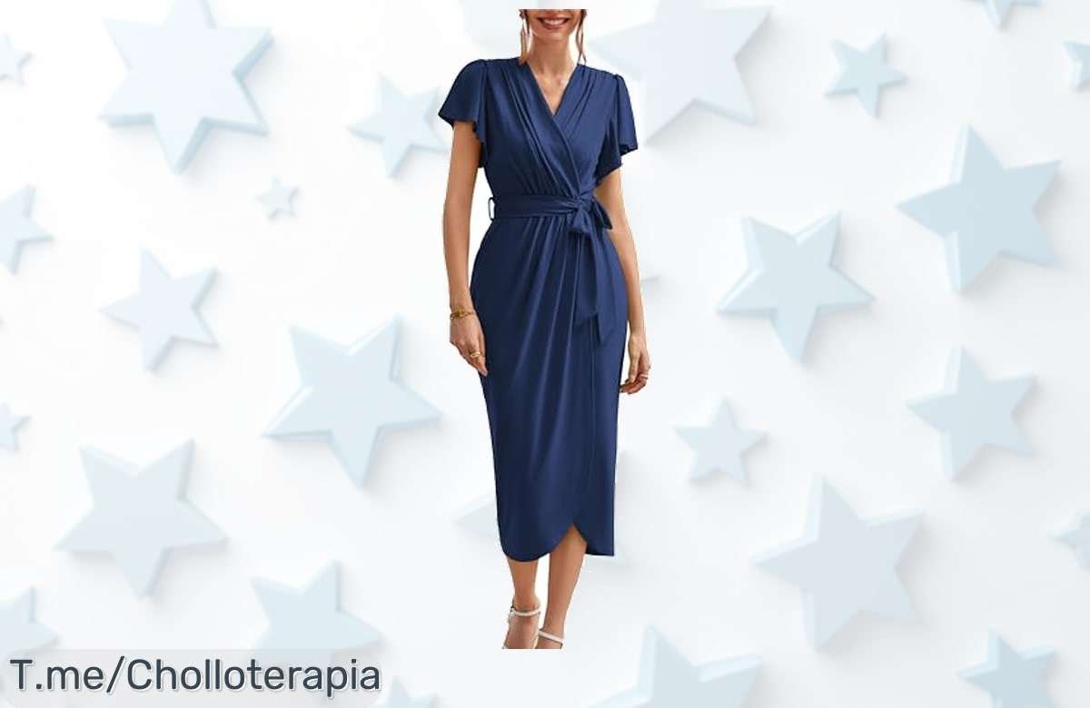 Descubre el vestido Grace Karin con diseño cruzado que realza tu figura y disimula imperfecciones en un ofertón único nunca visto aprovecha este precio de ganga ya