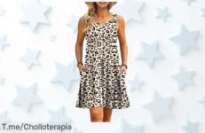Descubre el vestido de verano sin mangas super suave con estampado floral y bolsillos leopardo al precio loco que nadie cree ver disfruta un confort único ¡ofertón limitado actúa ya!