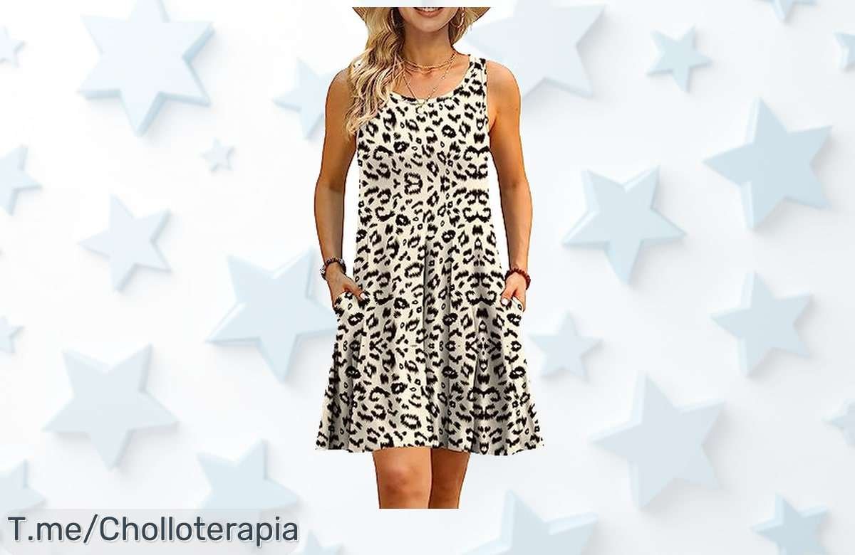 Descubre el vestido de verano sin mangas super suave con estampado floral y bolsillos leopardo al precio loco que nadie cree ver disfruta un confort único ¡ofertón limitado actúa ya!