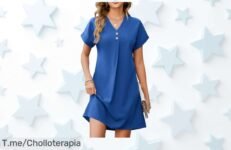 Descubre el vestido verano mujer con cuello V y corte en A que realza tu figura a precio loco un super chollo con descuento brutal nunca visto ¡apresúrate antes de que se agote!