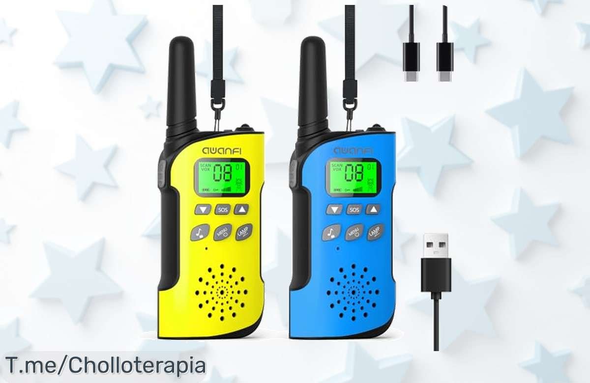 Descubre el walkie talkie para niños con linterna y función SOS a un precio loco nunca visto disfruta la aventura sin miedo aprovecha este súper chollo ¡compra ya!