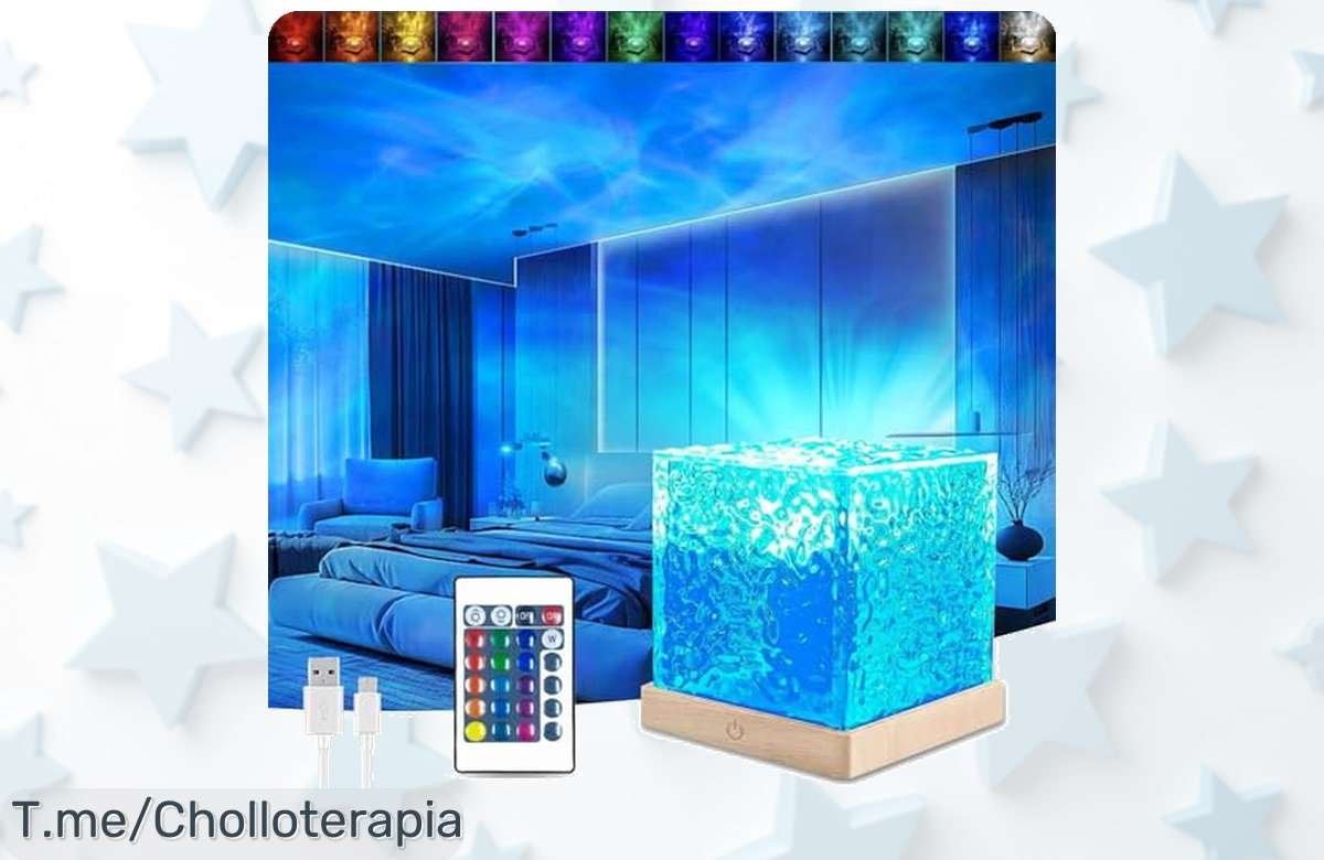 Descubre la Wave Lamp Cubo con proyector de aurora boreal y 16 colores únicos precio loco nunca visto iluminación mágica para tu habitación ¡aprovecha este ofertón limitado!