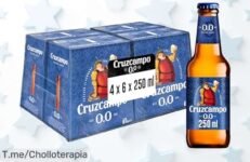 Descubre la cerveza lager sin alcohol cruzcampo 0,0 sabor intenso y natural con un descuento brutal único no te quedes sin este precio de ganga ¡compra ya antes que vuelen!