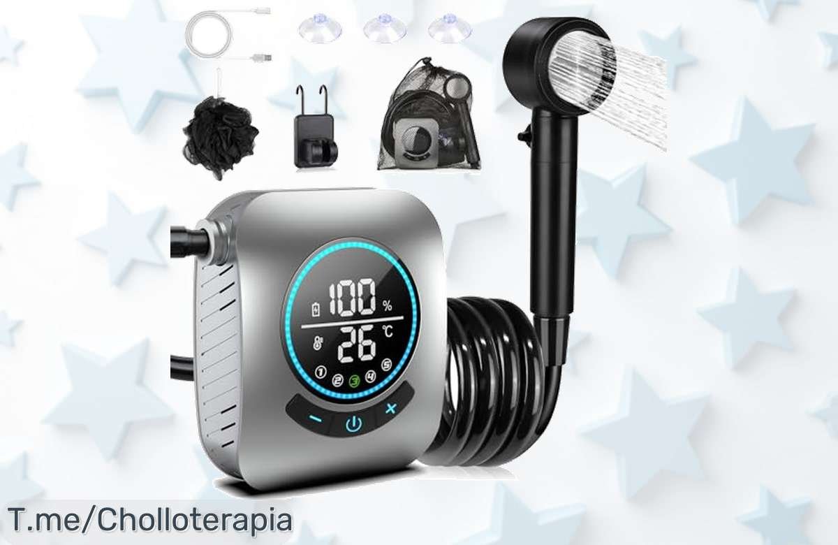 Descubre la ducha portátil Spopal con 5 velocidades y batería bestial que dura horas ¡precio loco y descuento brutal por tiempo limitado aprovecha este ofertón nunca visto!