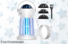 Descubre la lámpara led anti mosquitos Shadowin con proyección en el techo, diseño divertido y función doble para exteriores, un ofertón con precio loco que vuela ¡compra ya este descuento brutal limitado!