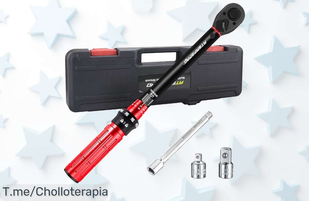 Descubre la llave dinamométrica 3/8 Atsafepro con precisión brutal y kit completísimo oferta nunca vista precio loco y descuento brutal que se agota corre ya compra este super chollo
