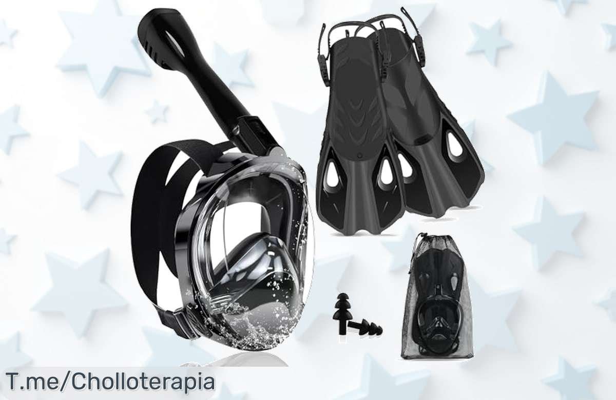 Descubre la máscara snorkel con vista 180 sin vaho que impulsa tu aventura bajo el agua disfruta de un descuento brutal nunca visto y consigue este ofertón ya antes que se agote